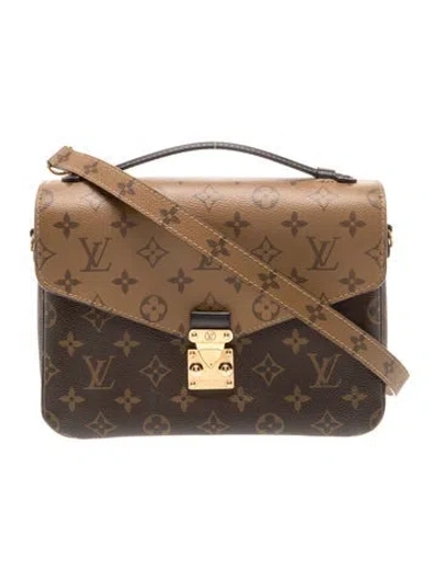 Pre-owned Louis Vuitton Lv Monogram Pochette Métis In Brown