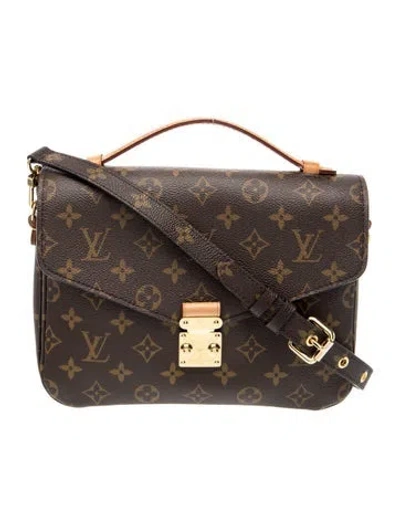 Pre-owned Louis Vuitton Lv Monogram Pochette Métis In Brown