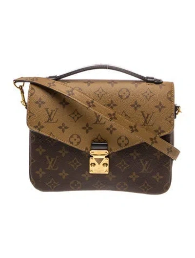 Pre-owned Louis Vuitton Lv Monogram Pochette Métis In Brown