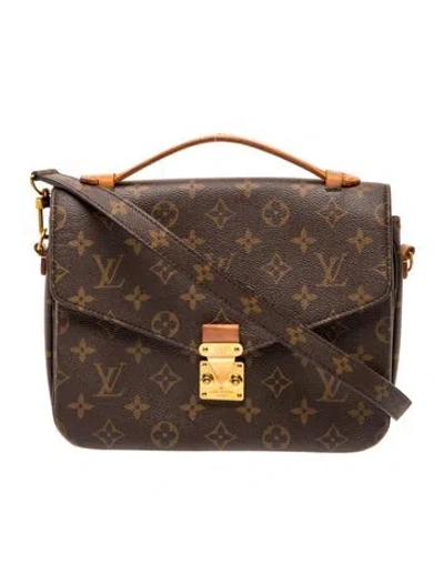 Pre-owned Louis Vuitton Lv Monogram Pochette Métis In Brown