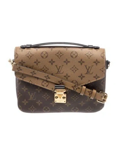 Pre-owned Louis Vuitton Lv Monogram Pochette Métis In Brown