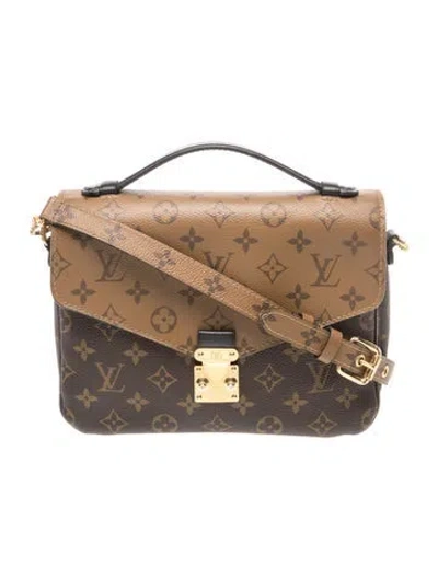 Pre-owned Louis Vuitton Lv Monogram Pochette Métis In Brown