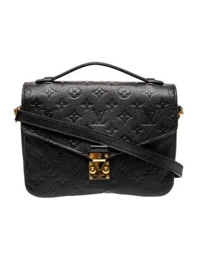 Pre-owned Louis Vuitton Lv Monogram Pochette Métis Medium In Black