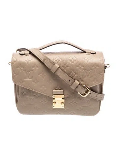 Pre-owned Louis Vuitton Lv Monogram Pochette Métis In Neutral