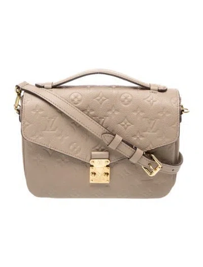 Pre-owned Louis Vuitton Lv Monogram Pochette Métis In Neutral