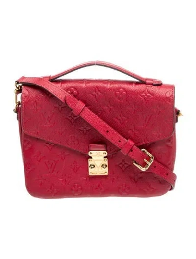 Pre-owned Louis Vuitton Lv Monogram Pochette Métis In Red