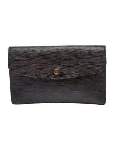 Pre-owned Louis Vuitton Lv Monogram Pochette Montaigne 27 In Black
