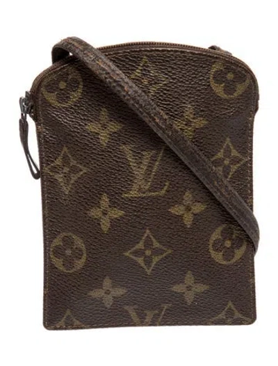 Pre-owned Louis Vuitton Lv Monogram Pochette Secret Mini Vintage In Brown