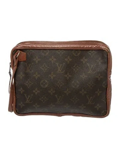 Pre-owned Louis Vuitton Lv Monogram Pochette Sports Vintage In Brown