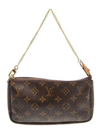 Pre-owned Louis Vuitton Lv Monogram Pochette Vintage In Brown