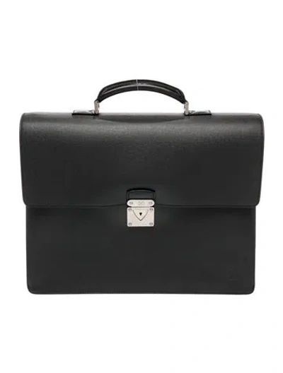Pre-owned Louis Vuitton Lv Monogram Porte-documents In Black