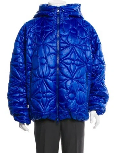 Pre-owned Louis Vuitton Lv Monogram Puffer Coat In Blue