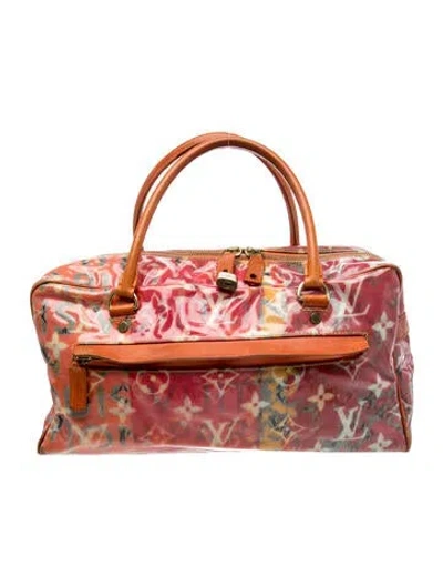 Pre-owned Louis Vuitton Lv Monogram Pulp Weekender Pm In Red