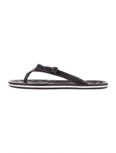 Pre-owned Louis Vuitton Lv Monogram Rubber Flip Flops In Black