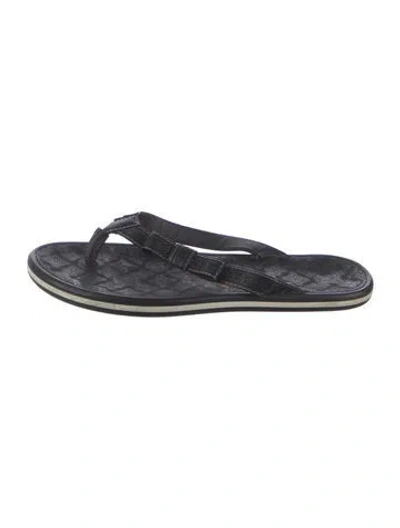 Pre-owned Louis Vuitton Lv Monogram Rubber Flip Flops In Black