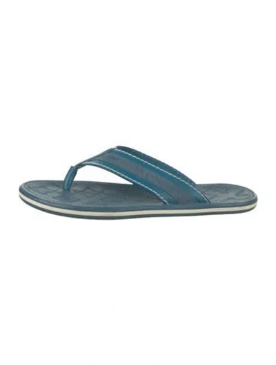 Pre-owned Louis Vuitton Lv Monogram Rubber Flip Flops In Blue