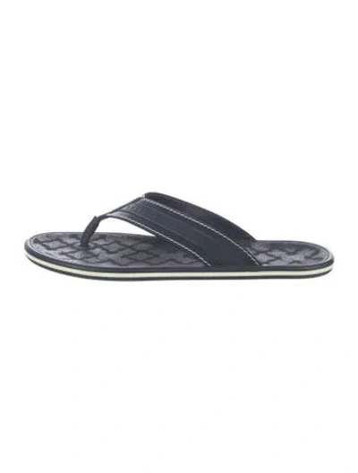 Pre-owned Louis Vuitton Lv Monogram Rubber Flip Flops In Blue