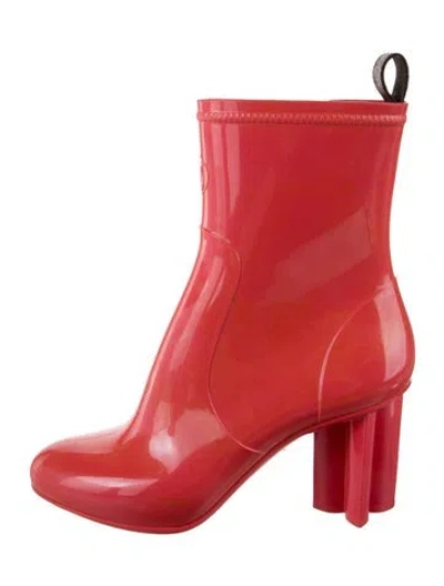 Pre-owned Louis Vuitton Lv Monogram Rubber Rain Boots In Pink