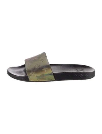 Pre-owned Louis Vuitton Lv Monogram Rubber Slides In Multi