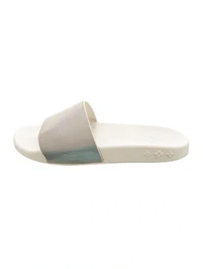 Pre-owned Louis Vuitton Lv Monogram Rubber Slides In Neutral