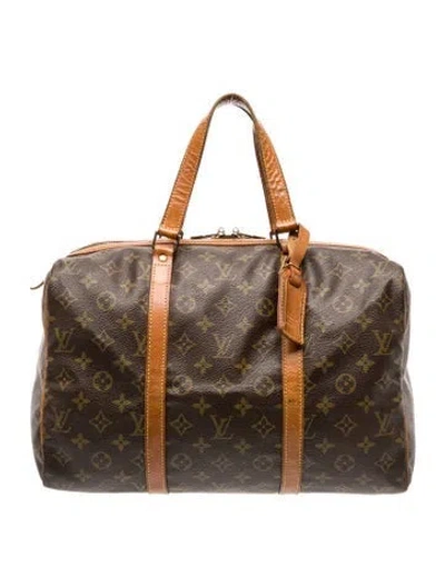 Pre-owned Louis Vuitton Lv Monogram Sac Souple 35 Vintage In Brown