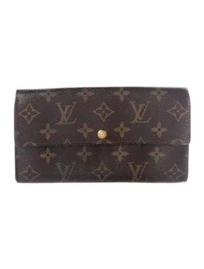 Pre-owned Louis Vuitton Lv Monogram Sarah Wallet In Brown