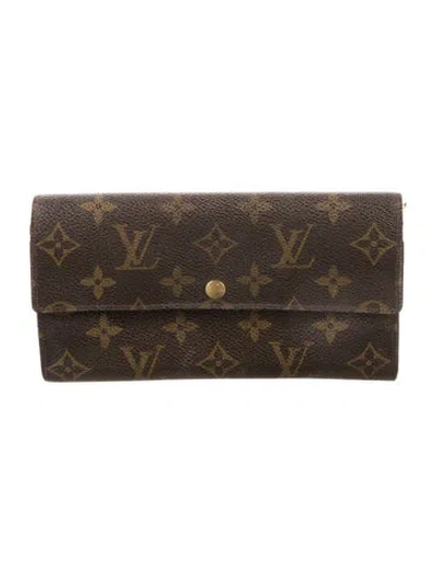 Pre-owned Louis Vuitton Lv Monogram Sarah Wallet In Brown