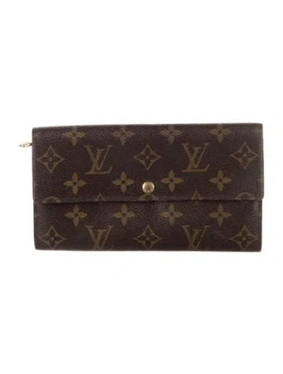 Pre-owned Louis Vuitton Lv Monogram Sarah Wallet In Brown