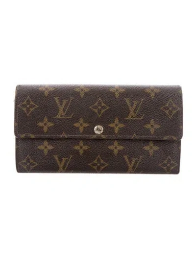 Pre-owned Louis Vuitton Lv Monogram Sarah Wallet In Brown