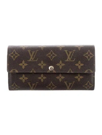 Pre-owned Louis Vuitton Lv Monogram Sarah Wallet In Brown