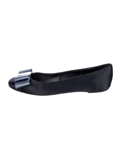 Pre-owned Louis Vuitton Lv Monogram Satin Ballet Flats In Black/blue