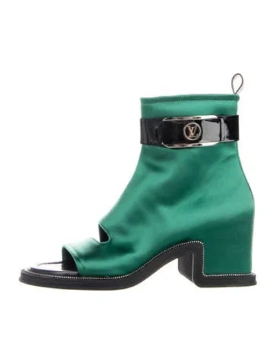 Pre-owned Louis Vuitton Lv Monogram Satin Boots In Multi