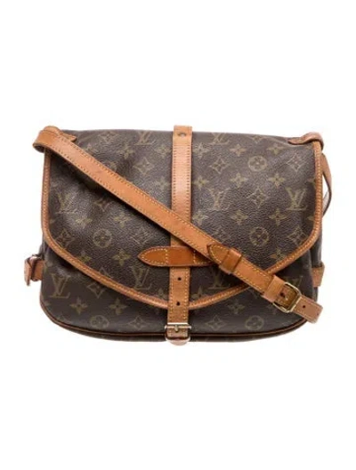 Pre-owned Louis Vuitton Lv Monogram Saumur 25 Vintage In Brown