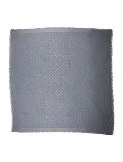 Pre-owned Louis Vuitton Lv Monogram Shawl In Blue