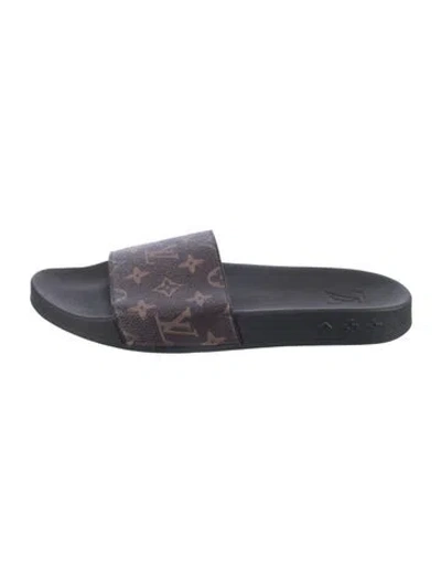Pre-owned Louis Vuitton Lv Monogram Slides In Brown