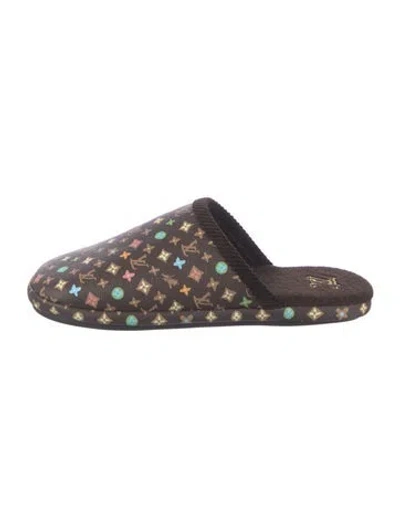 Pre-owned Louis Vuitton Lv Monogram Slides In Brown