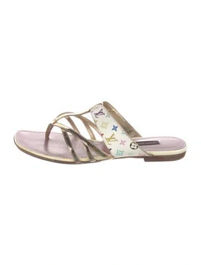 Pre-owned Louis Vuitton Lv Monogram Slides In Multi