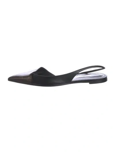 Pre-owned Louis Vuitton Lv Monogram Slingback Flats In Brown
