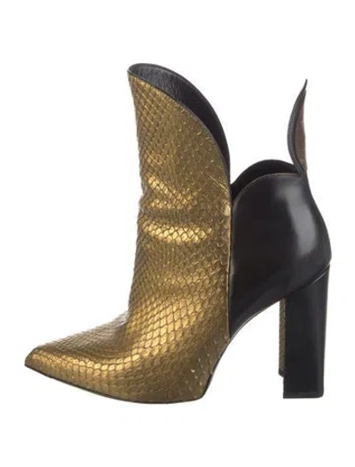 Pre-owned Louis Vuitton Lv Monogram Snakeskin Boots In Multi