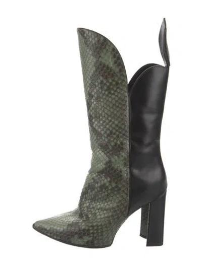 Pre-owned Louis Vuitton Lv Monogram Snakeskin Boots In Multi