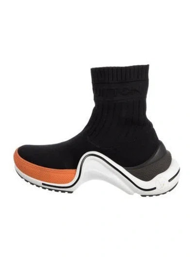 Pre-owned Louis Vuitton Lv Monogram Sock Sneakers In Black