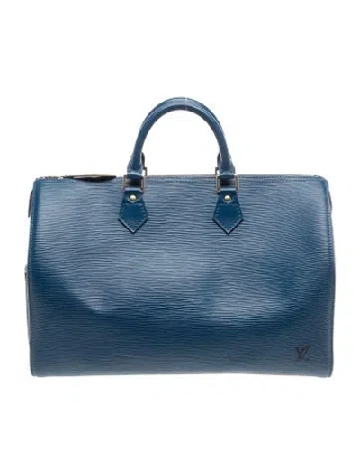 Pre-owned Louis Vuitton Lv Monogram Speedy 35 In Blue