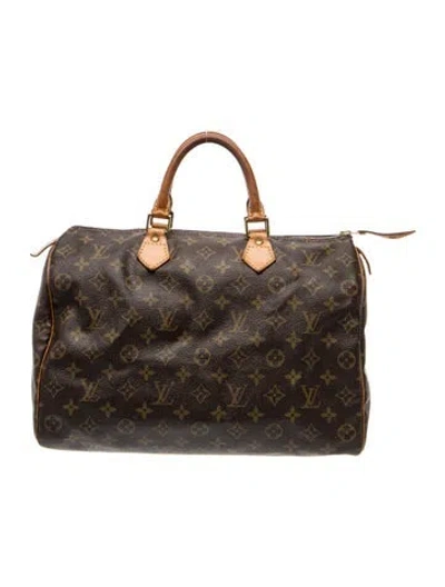 Pre-owned Louis Vuitton Lv Monogram Speedy 35 Vintage In Brown