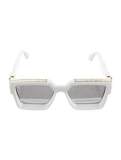 Pre-owned Louis Vuitton Lv Monogram Square Sunglasses In White
