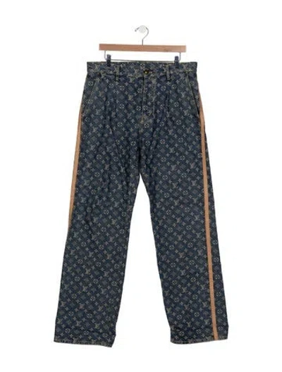 Pre-owned Louis Vuitton Lv Monogram Straight-leg Jeans In Blue