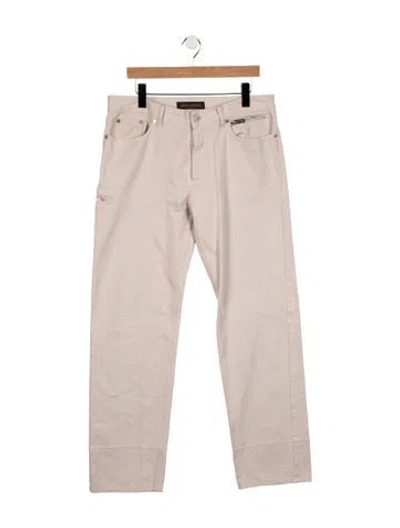 Pre-owned Louis Vuitton Lv Monogram Straight-leg Jeans In Neutral