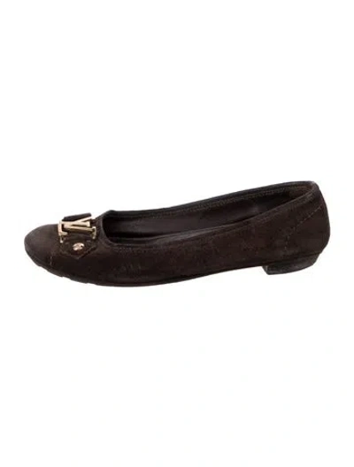 Pre-owned Louis Vuitton Lv Monogram Suede Ballet Flats In Multi