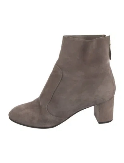 Pre-owned Louis Vuitton Lv Monogram Suede Boots In Gray