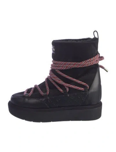 Pre-owned Louis Vuitton Lv Monogram Suede Snow Boots In Blue