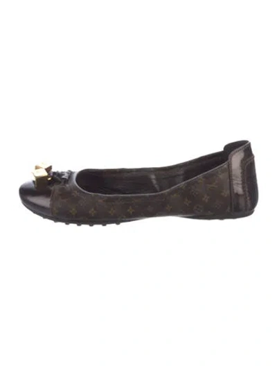 Pre-owned Louis Vuitton Lv Monogram Tassel Accents Ballet Flats In Blue/brown